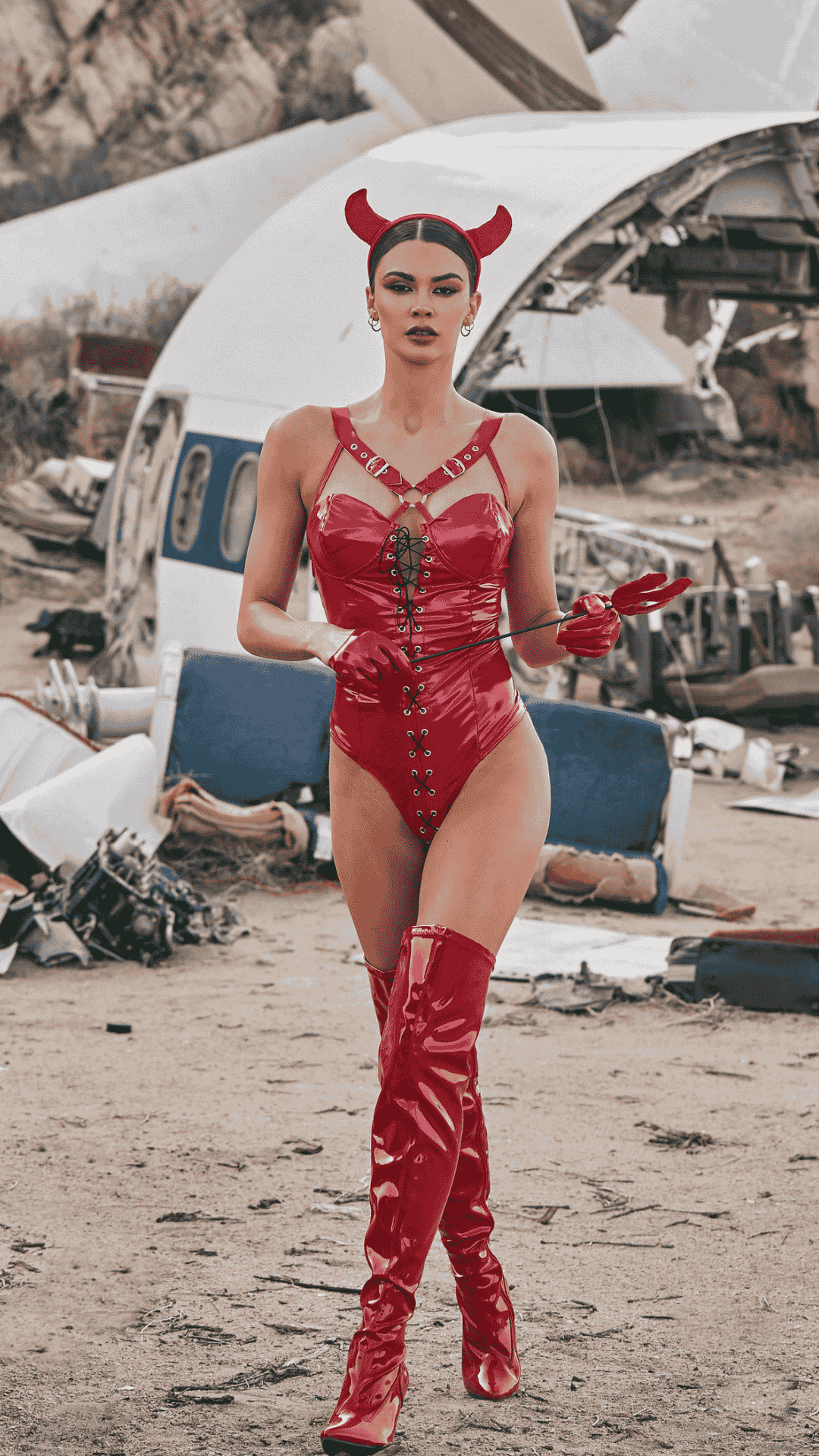 Devilicious Costume Front View - Naughty Kitten Clothing Halloween Costume