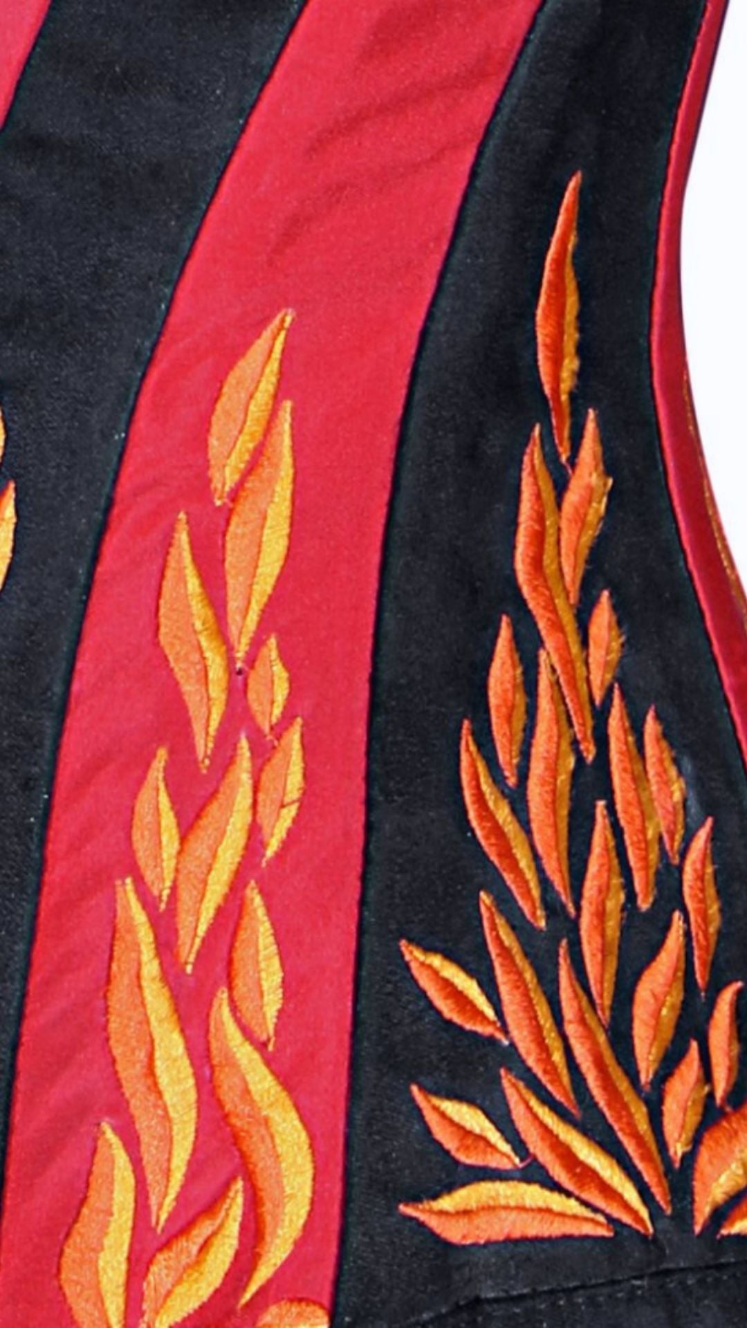 Embers Embroidered Corset Front View- Naughty Kitten Clothing