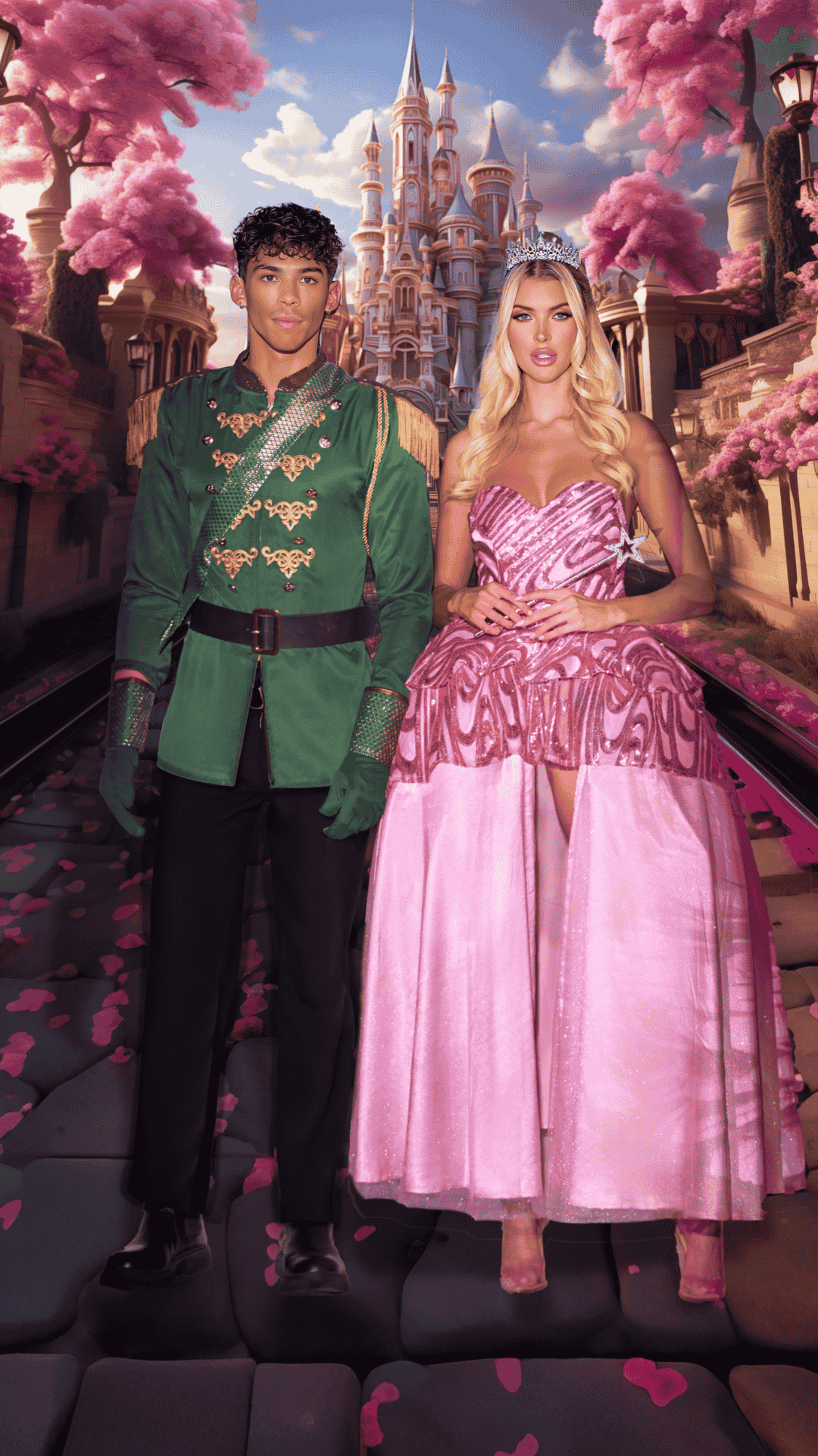 Naughty Kitten Clothing Emerald Prince Men's Costume Front View Couples Halloween Costume