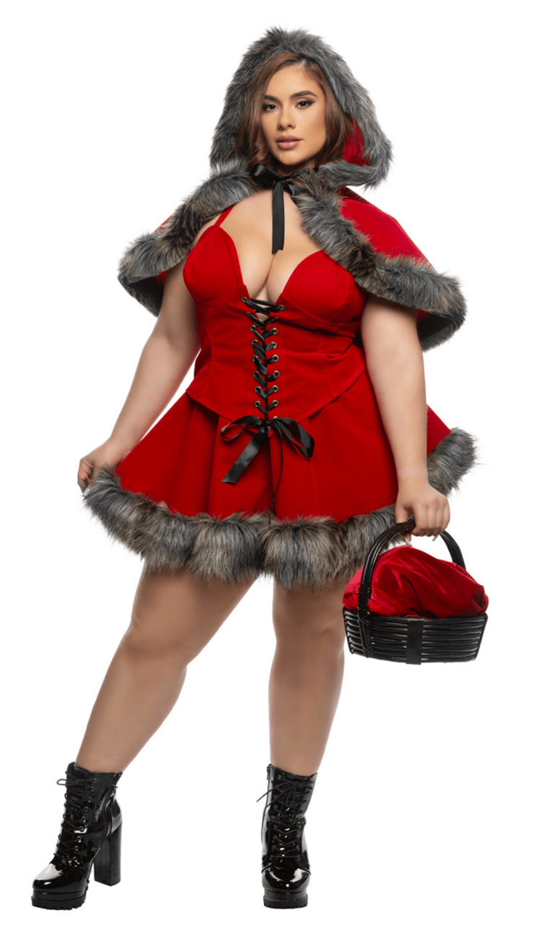 Naughty Kitten Clothing Enchanted Forest Red Costume Front View Women's Halloween Costume Plus Size