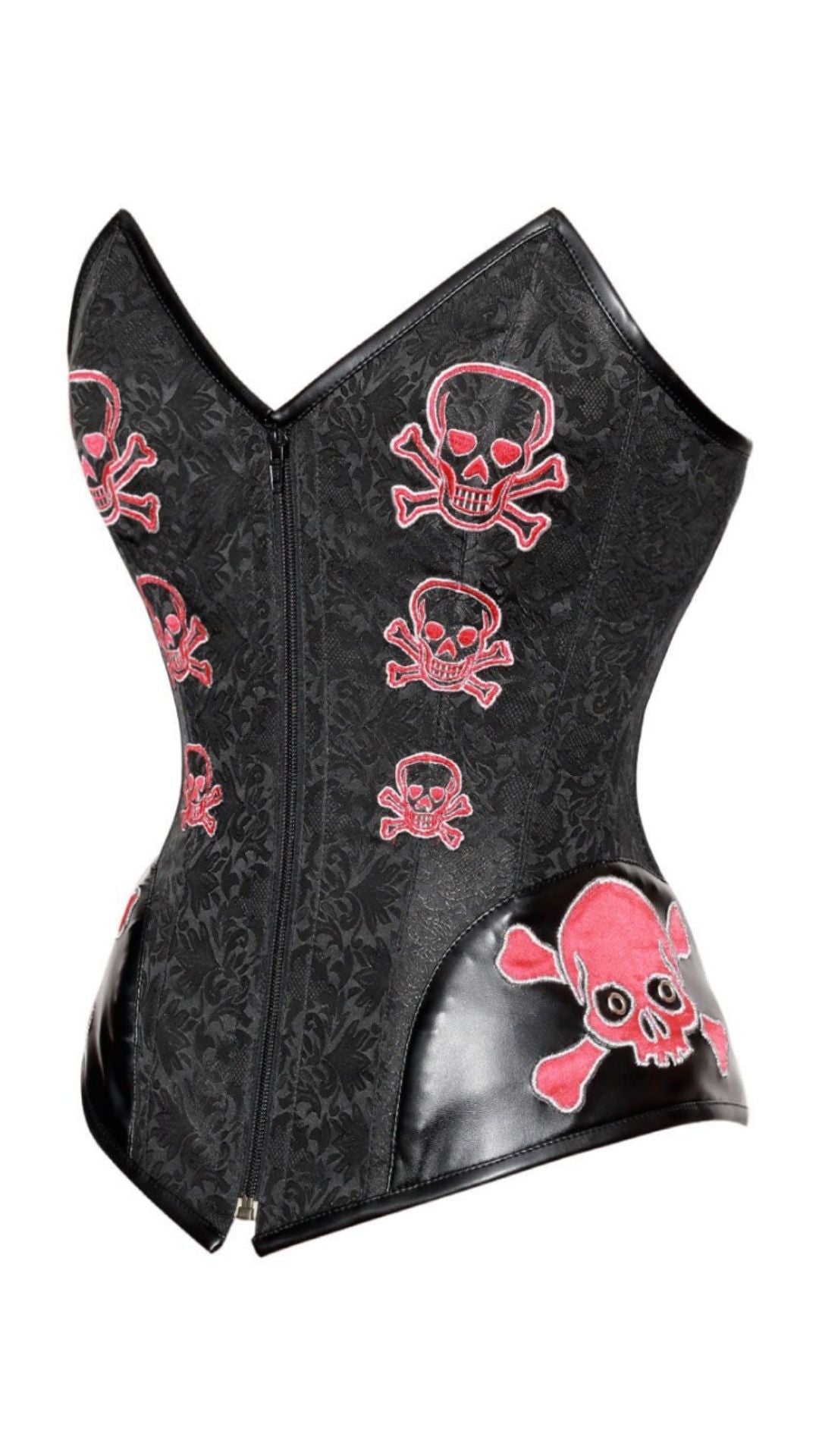 Naughty Kitten Clothing Evie Red Skull Corset Side View