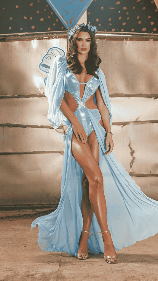 Fairy Butterfly Fantasy Costume Front View - Naughty Kitten Clothing Halloween Costume