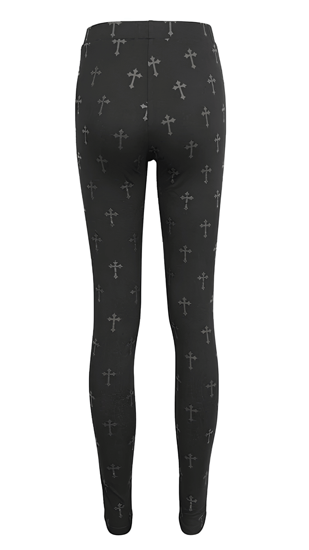 Naughty Kitten Clothing Fallen Saint Pentagram Leggings Rear View Alternative Gothic Women's Leggings