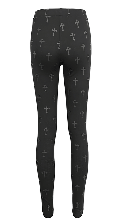 Naughty Kitten Clothing Fallen Saint Pentagram Leggings Rear View Alternative Gothic Women's Leggings