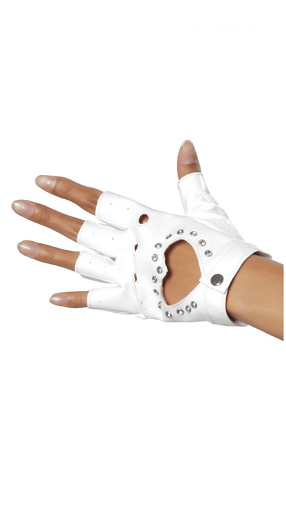 Faux Leather Heart Gloves - Costume Accessories Naughty Kitten Clothing