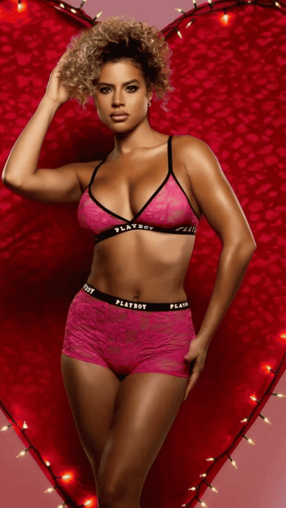 Naughty Kitten Clothing Flirty Bunny Lounge Set Front View Women's Playboy Lingerie