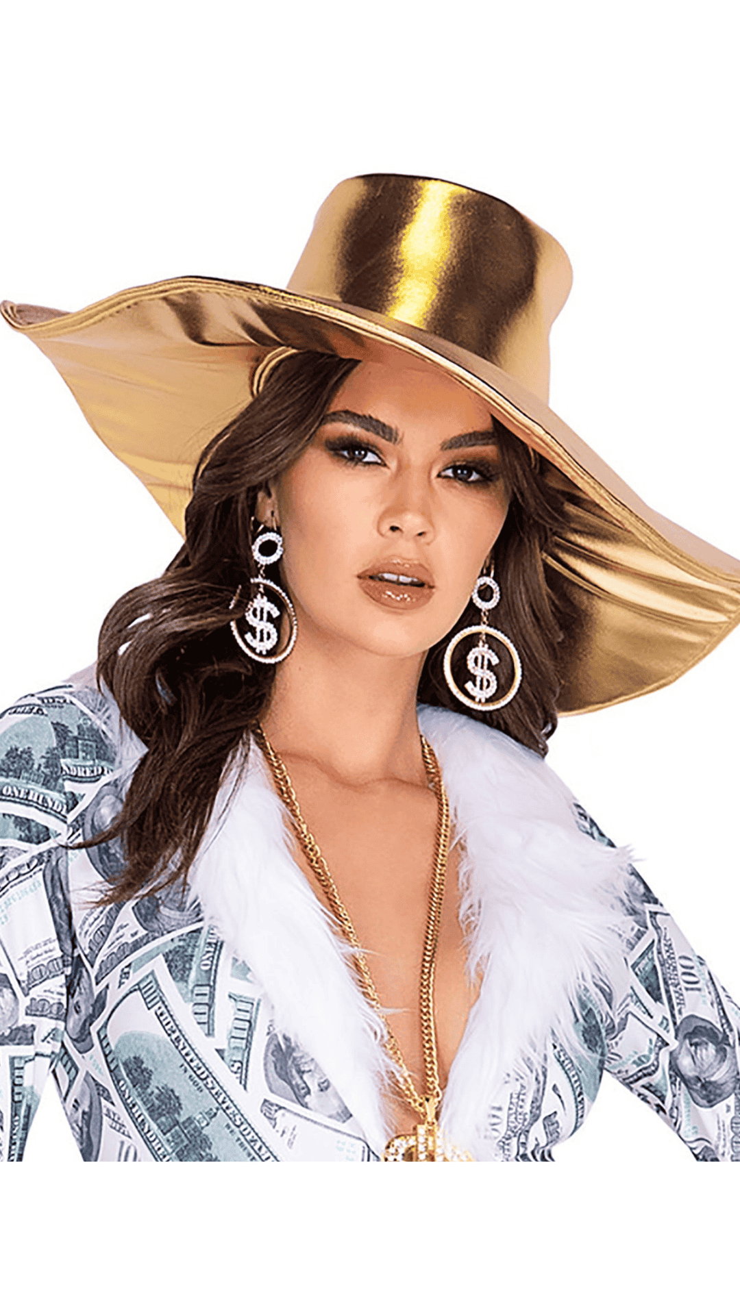 Gold Pimp Hat Halloween Costume Accessories - Naughty Kitten Clothing