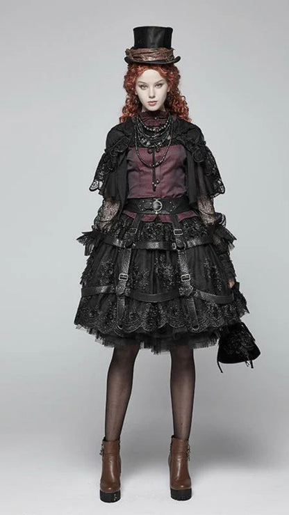 Naughty Kitten Clothing Goth Vintage Handmade Lace Gloves Front View Alternative Fashion Gothic Accessories