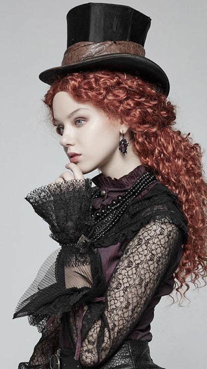 Naughty Kitten Clothing Goth Vintage Handmade Lace Gloves Side View Alternative Fashion Gothic Accessories