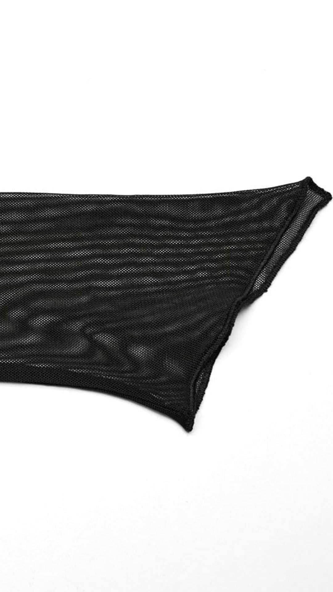 Naughty Kitten Clothing Gothic Cross Mesh Shirt Close Up View Gothic Alternative Women's Fashion