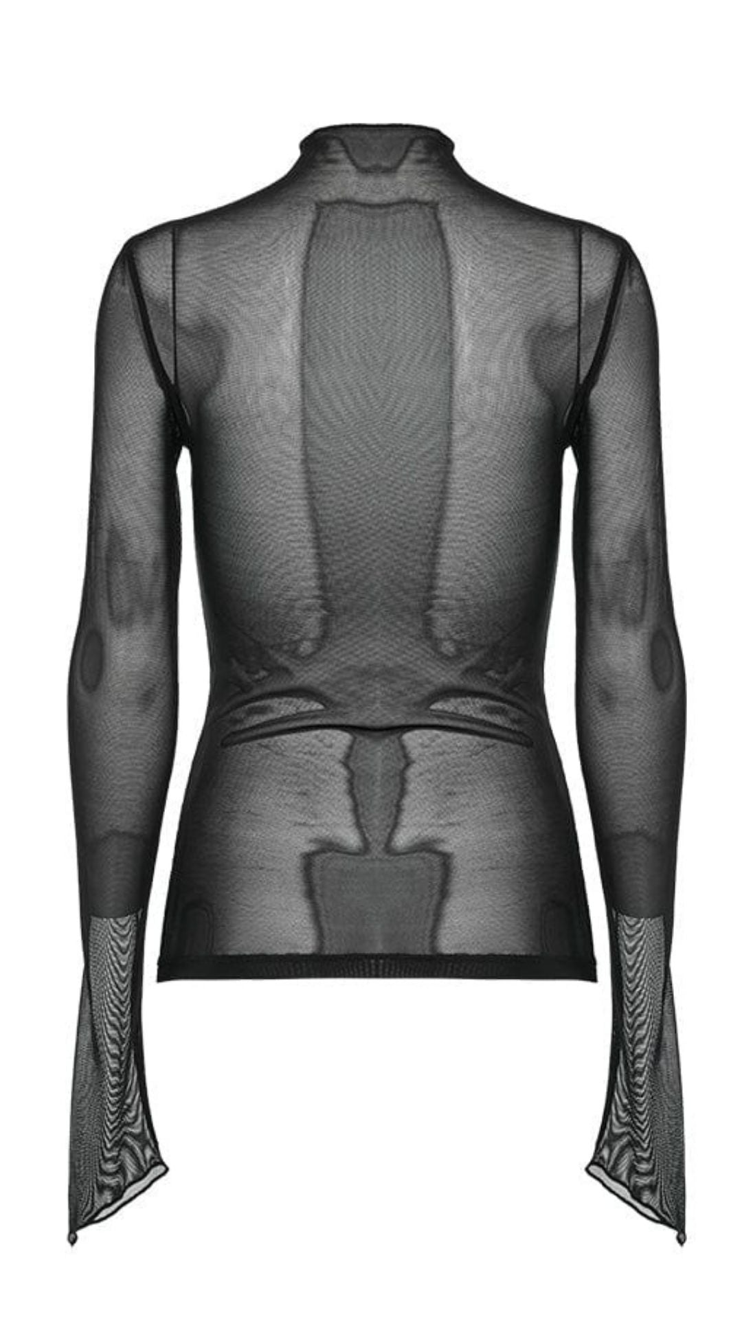 Naughty Kitten Clothing Gothic Cross Mesh Shirt Rear View Gothic Alternative Women's Fashion