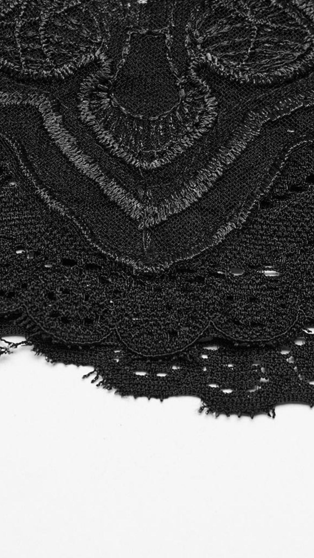 Naughty Kitten Clothing Gothic Cross Embroidered Lace Tank Top Close Up View Alternative Gothic Women's Fashion