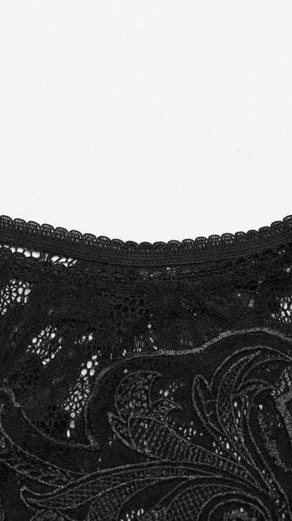 Naughty Kitten Clothing Gothic Cross Embroidered Lace Tank Top Close Up View Alternative Gothic Women's Fashion