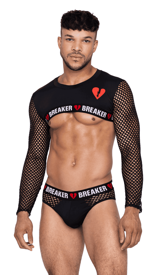 Naughty Kitten Clothing Heartbreaker Crop Top Front View Men's Lingerie Sleepwear