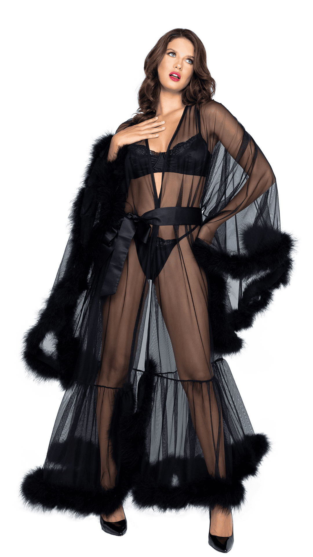 Hollywood Glam Luxury Robe - Black