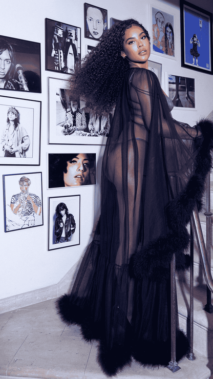 Hollywood Glam Luxury Robe - Black
