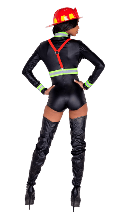 Naughty Kitten Clothing Hot Fire Woman Costume Rear View Halloween Costume