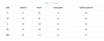 Naughty Kitten Clothing Japanese Printed Casual Hoodie Size Chart Centimetres Gothic Alternative Fashion