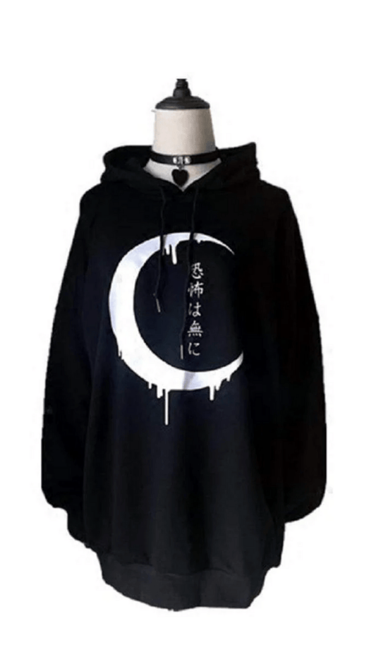 Naughty Kitten Clothing Japanese Printed Casual Hoodie Front View Gothic Alternative Fashion