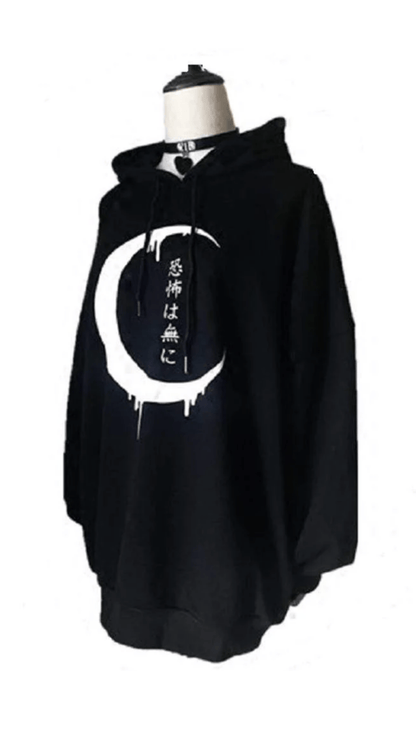 Naughty Kitten Clothing Japanese Printed Casual Hoodie Side View Gothic Alternative Fashion