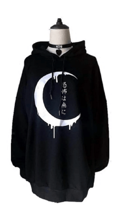 Naughty Kitten Clothing Japanese Printed Casual Hoodie Front View Gothic Alternative Fashion