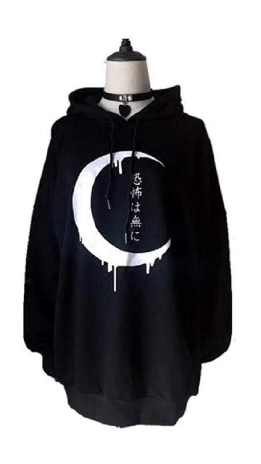 Naughty Kitten Clothing Japanese Printed Casual Hoodie Front View Gothic Alternative Fashion