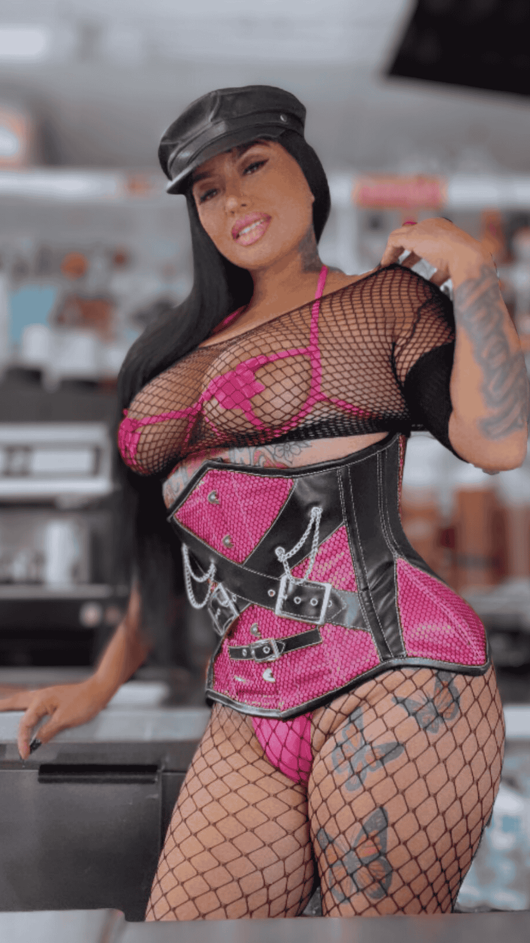 Naughty Kitten Clothing Kitten Candy Diamond Corset Front View