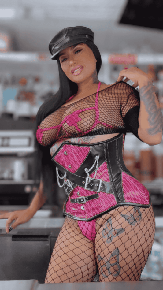 Naughty Kitten Clothing Kitten Candy Diamond Corset Front View