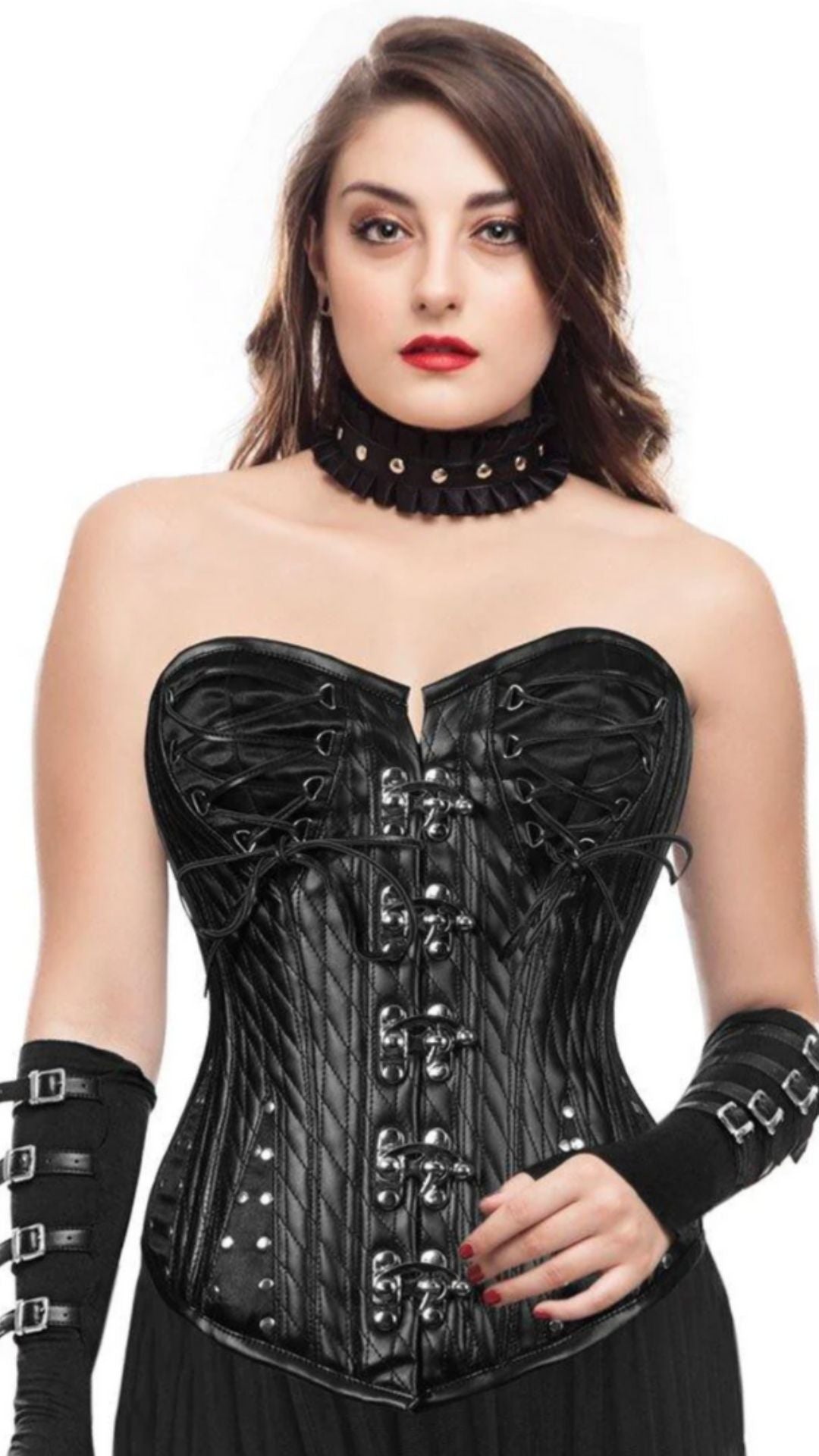 Naughty Kitten Clothing Kitten Luci-Purr Gothic Corset Front View 
