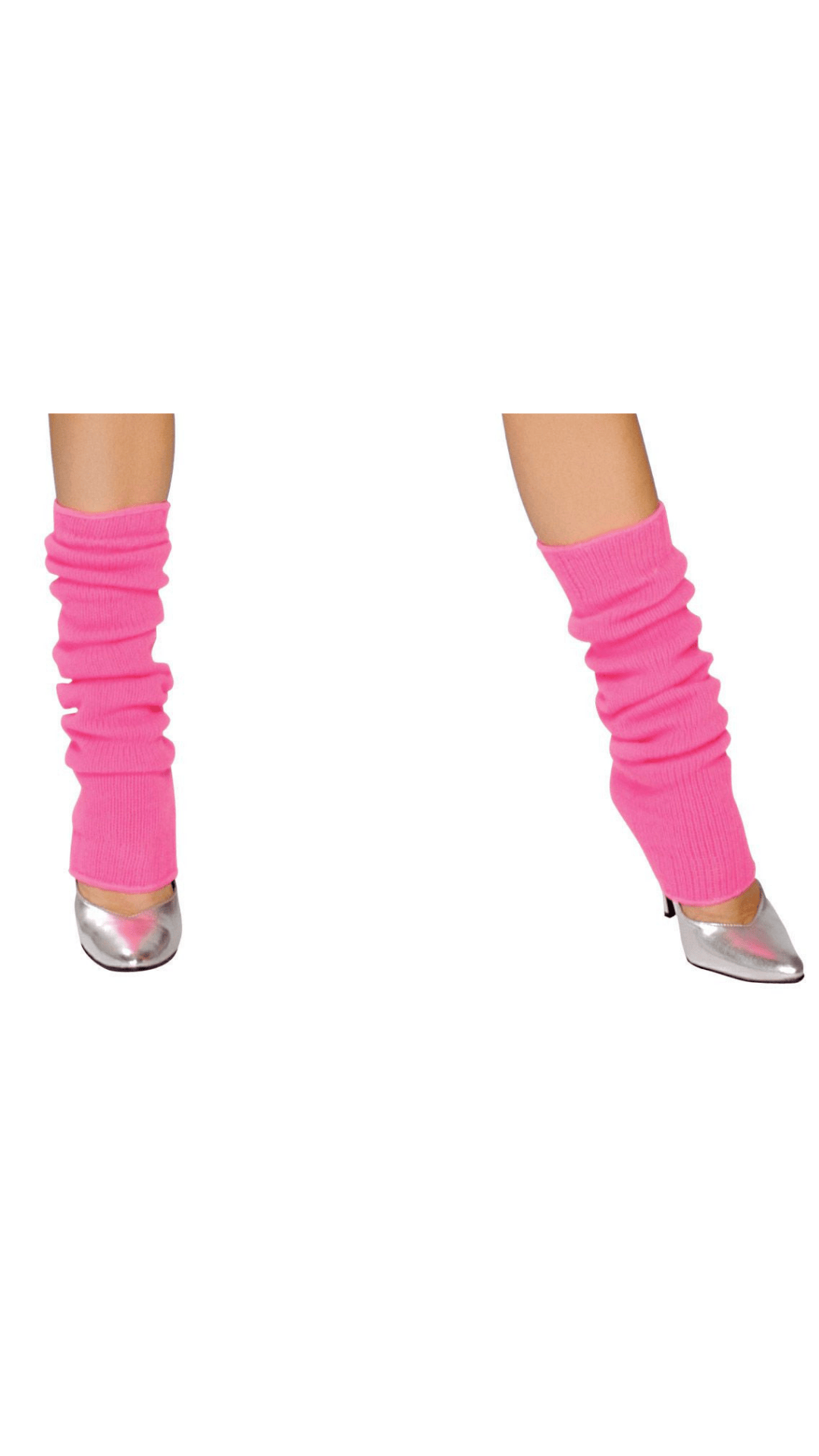 Naughty Kitten Halloween Costume Accessories Leg Warmers - Red/Pink/Yellow Front View