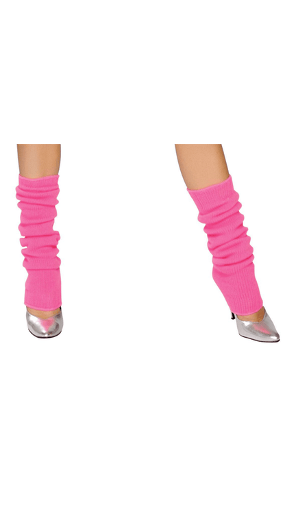 Naughty Kitten Halloween Costume Accessories Leg Warmers - Red/Pink/Yellow Front View