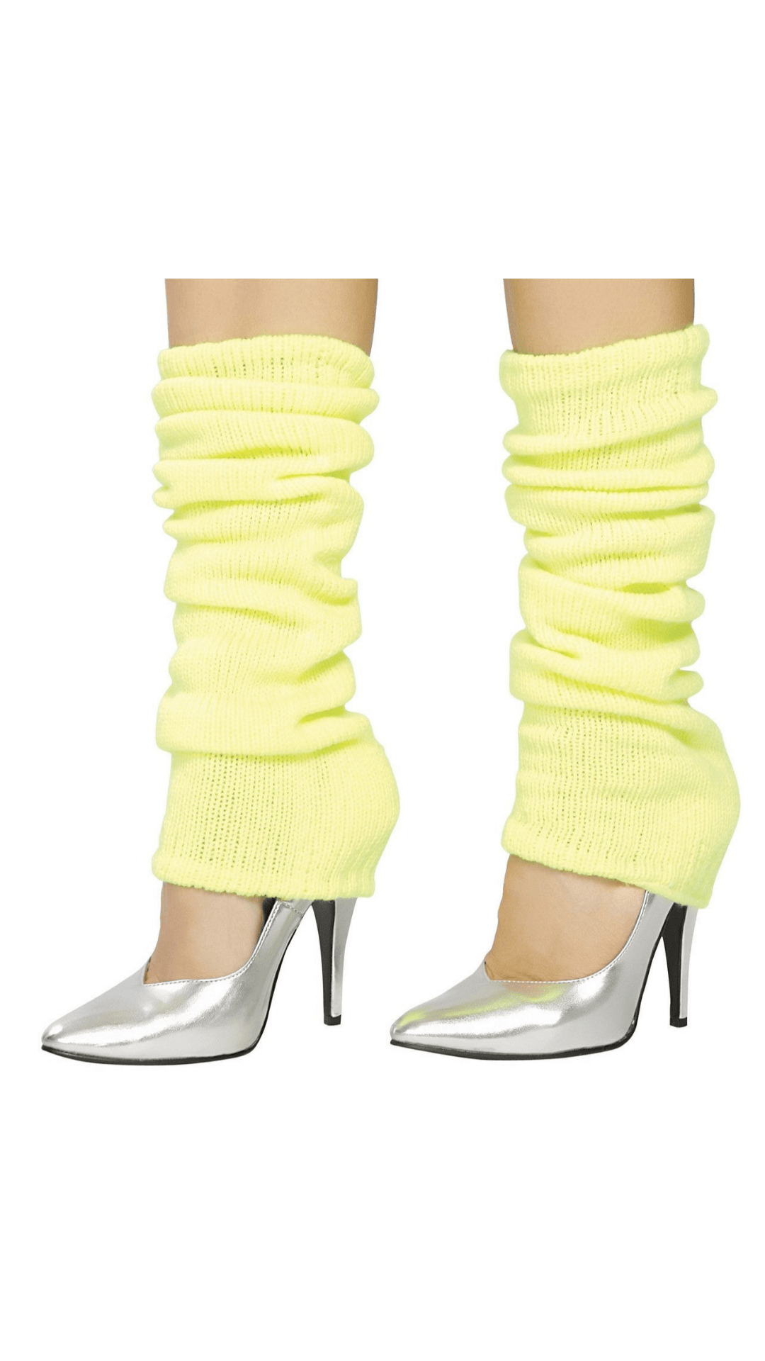 Naughty Kitten Halloween Costume Accessories Leg Warmers - Red/Pink/Yellow Front View