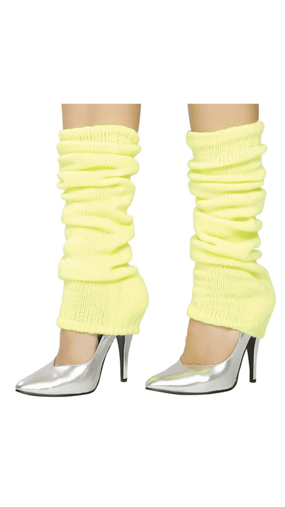 Naughty Kitten Halloween Costume Accessories Leg Warmers - Red/Pink/Yellow Front View