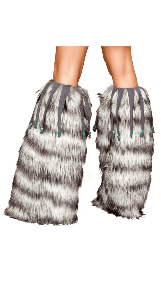 Naughty Kitten Clothing Leg Warmers with Beaded Fringe Rear View Costume Accessories