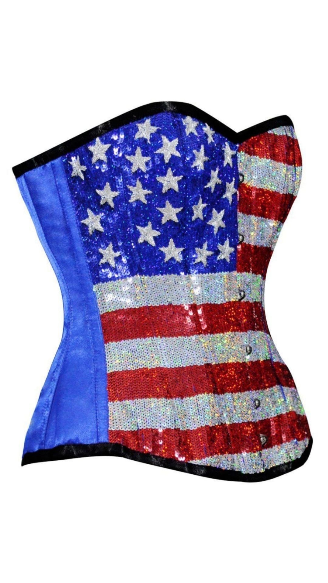 Naughty Kitten Liberty Deluxe Sequin Corset Side View