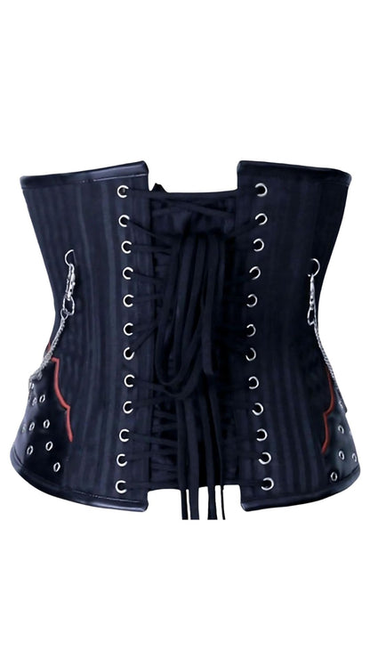 Naughty Kitten Lilith Cross & Chain Corset Rear View