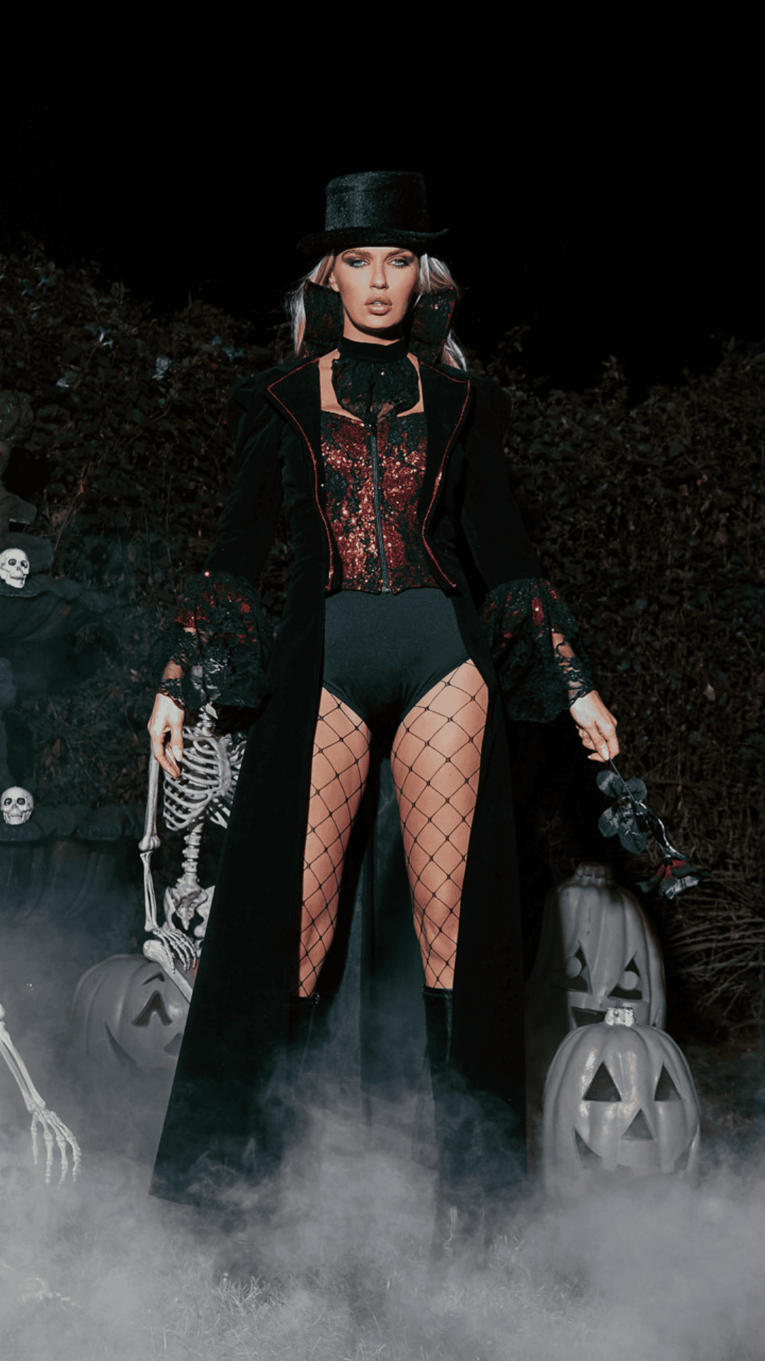 Naughty Kitten Clothing The Lusty Vampire Costume Model Front View Halloween Costume