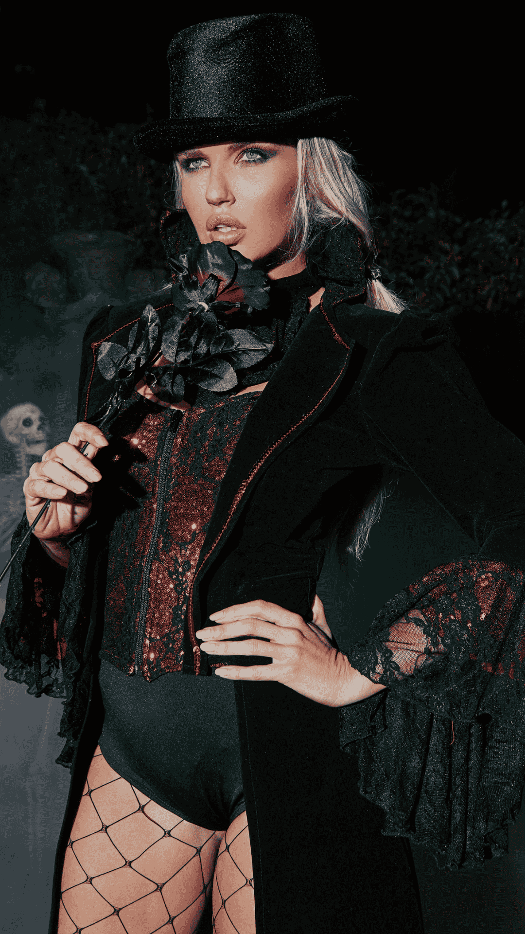 Naughty Kitten Clothing The Lusty Vampire Costume Model Front View Halloween Costume