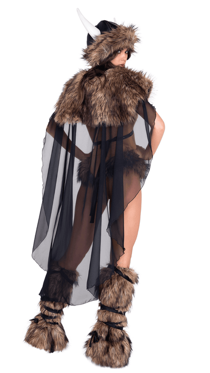 Naughty Kitten Clothing Medieval Viking Costume Rear View Halloween Costume