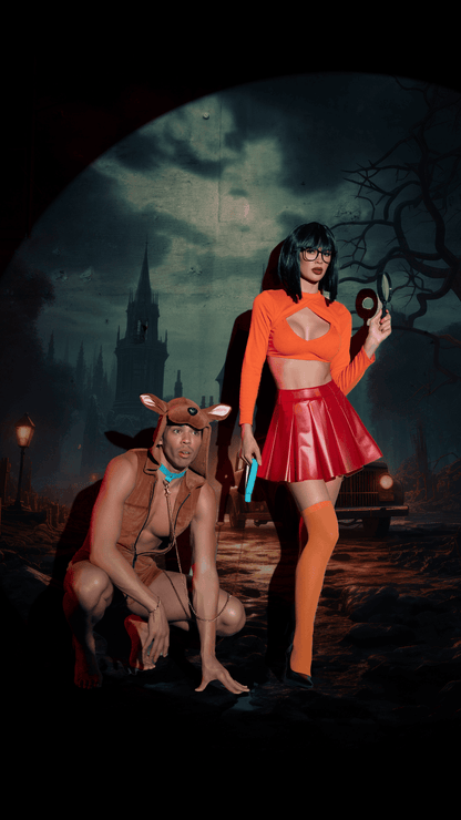 Naughty Kitten Clothing Men's Mystery Pup Costume Scooby Doo Men's halloween Costume Front View