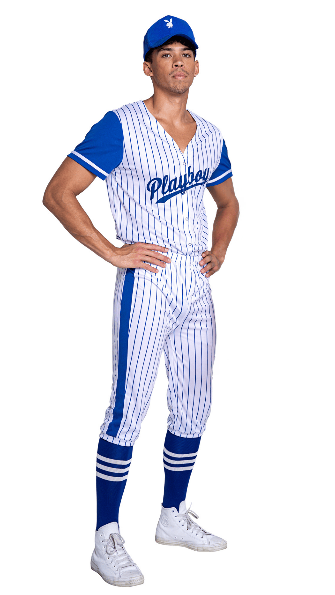 Naughty Kitten Clothing Men's Playboy Baseball Homerun Hunk Front View Men's Playboy Costume