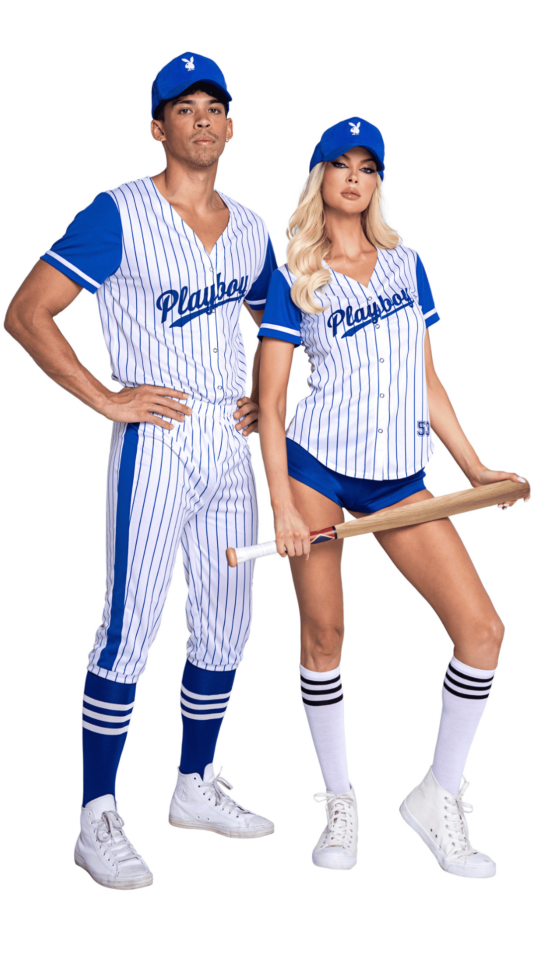 Naughty Kitten Clothing Men's Playboy Baseball Homerun Hunk Front View Men's Playboy Costume