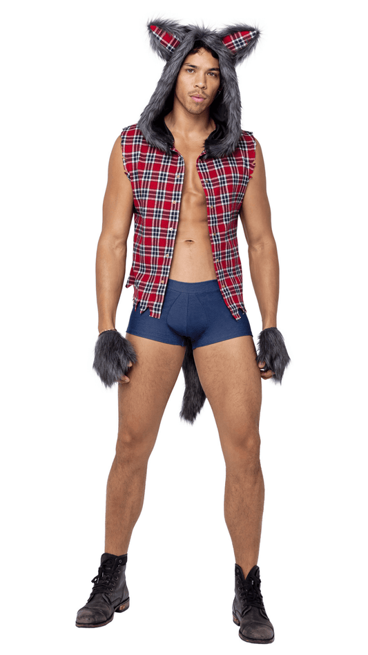 Naughty Kitten Clothing Mens Full Moon Werewolf Costume Front View Halloween Costume
