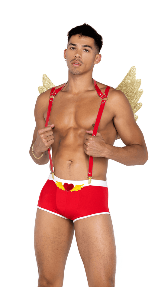 Naughty Kitten Clothing Mens Naughty Cupid 3-Piece Set Front View Men's Lingerie Men's Costume