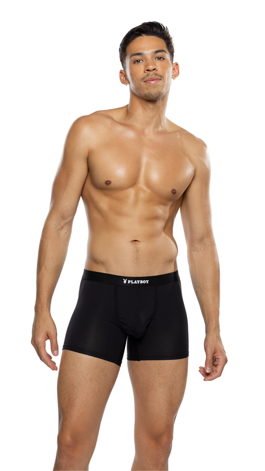 Naughty Kitten Clothing Mens Playboy Boxer Briefs Front View Men's Playboy Underwear