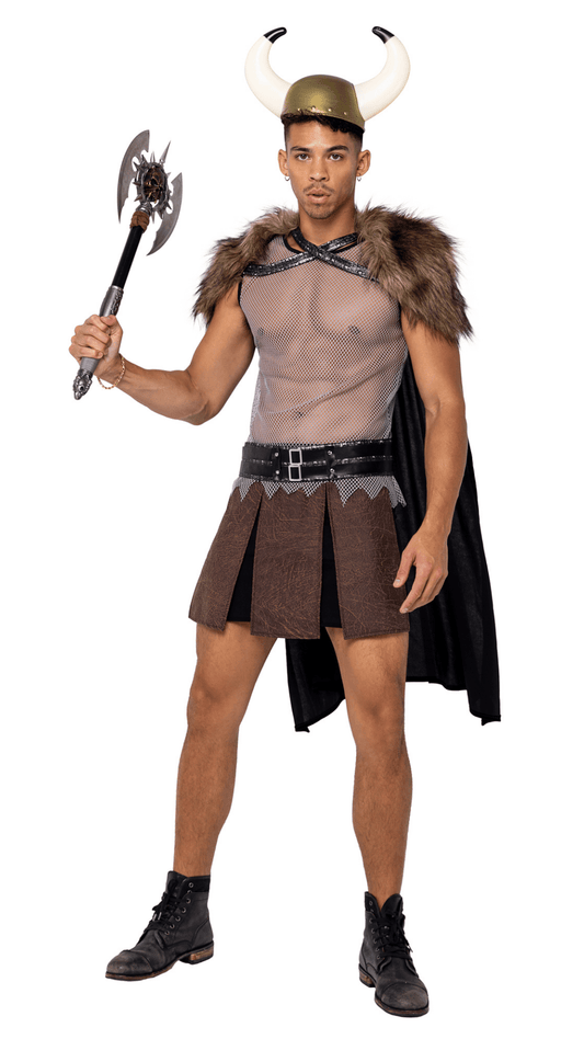Naughty Kitten Clothing Men's Valiant Viking Warrior Front View Halloween Costume