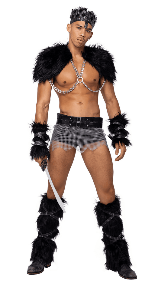 Naughty Kitten Clothing Mens Viking Hunk Halloween Costume Front View