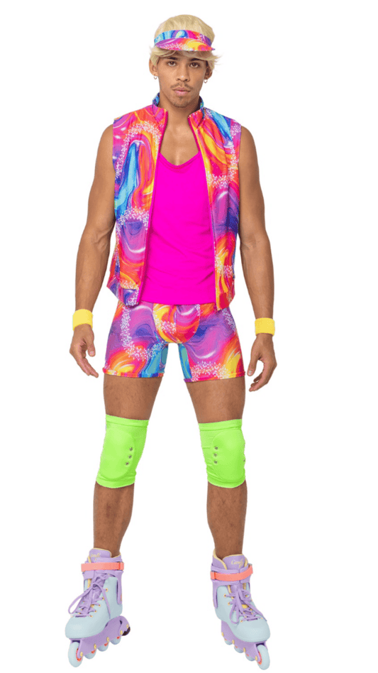 Naughty Kitten Clothing Mens Retro Rollerblade Stud Costume Front View Halloween Costume