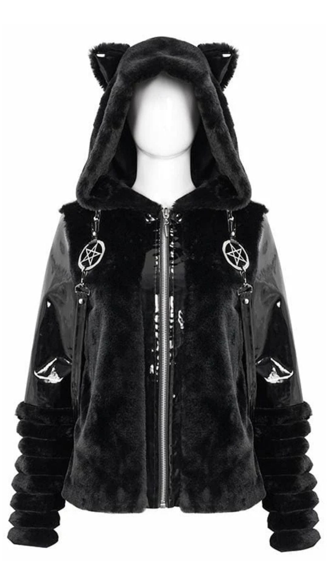 Naughty Kitten Clothing Midnight Mischief Kitten Jacket Side View Alternative Women's Gothic Fashion