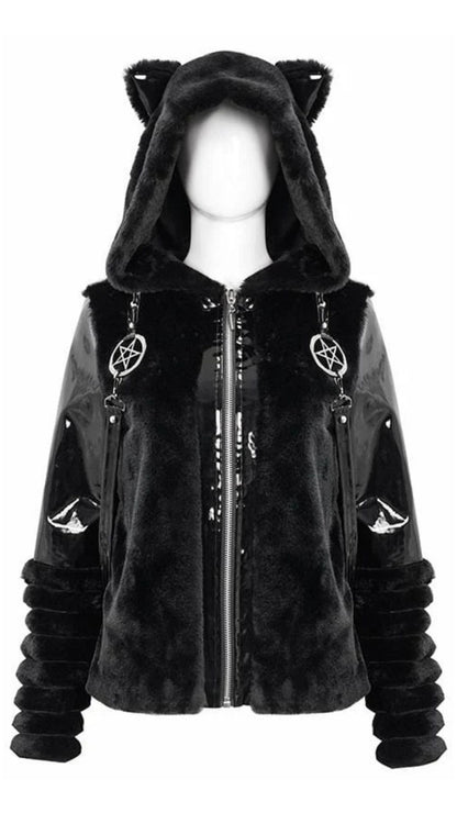 Naughty Kitten Clothing Midnight Mischief Kitten Jacket Side View Alternative Women's Gothic Fashion